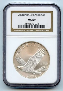 2008-P $1 Bald Eagle Silver Dollar NGC MS69 - GC377 - Picture 1 of 2