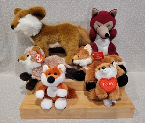 Lote de Juguetes de Peluche Vintage Aurora Ty Fredrick Gorro Bebé Realista Rojo Naranja Zorro - Imagen 1 de 16