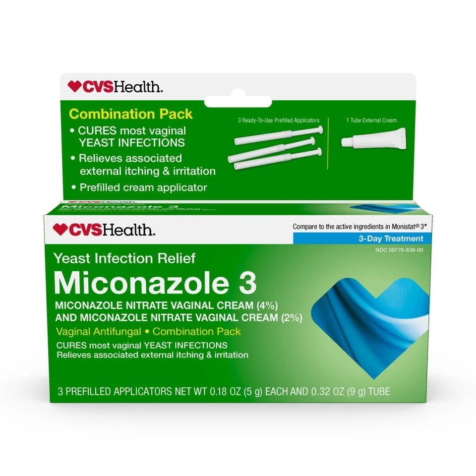 Paquete combinado de 3 miconazoles Health alivio de infecciones por levaduras nuevo caducidad 03/2026 Foto 1 de 1