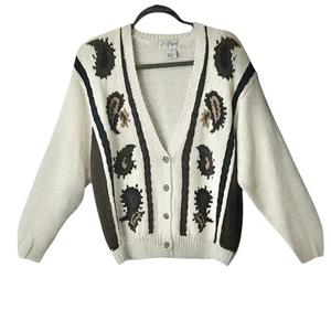 Vintage Lee David Paisley Erdtöne Pullover Strickjacke. Größe M - Bild 1 von 6