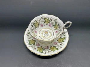 Paragon Teetasse und Untertasse Princess Elizabeth Duke Edinburgh Visit Canada 1951 - Bild 1 von 14