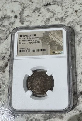 Imperio Romano Casa de Constantino BI Reducido Nummus Licinio I AD 308-324 NGC  Foto 1 de 4