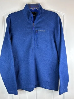 Marmot Drop Line Half-Zip Blue Fleece Jacket Outdoors Men’s Size Medium - Image 1 of 4