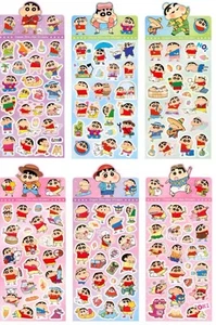 Crayon Shin-chan die-cut stickers set six sheets shimmer gold foil stamping - Picture 1 of 1