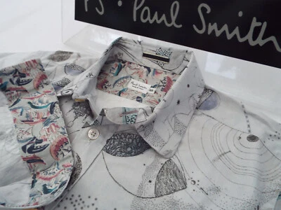 PAUL SMITH Mens Shirt 🌍 Size S (CHEST 38") 🌎 RRP £165+📮 MAINLINE GEOMETRIC - Image 1 of 4