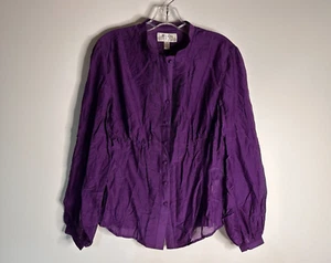 Ryan Michael Purple Sheer Button Front Western Shirt Women M, New - Picture 1 of 7