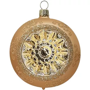 Reflexkugel gold matt Ø8cm Schatzhauser Thüringer Glas und Weihnachtsschmuck - Bild 1 von 4