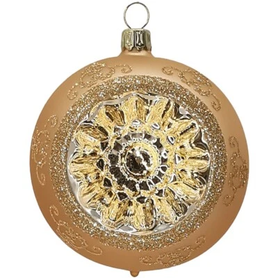 Reflexkugel gold matt Ø8cm Schatzhauser Thüringer Glas und Weihnachtsschmuck - Bild 1 von 4