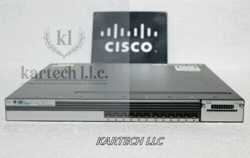 Cisco Catalyst 3750X WS-C3750X-12S-S 12-Port GbE SFP IPBase Managed Switch - Image 1 of 4