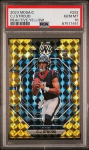 2023 Mosaic CJ STROUD Reactive Yellow Mint 10 PSA - Picture 1 of 2
