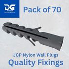 Pk 70 Grey Rimless Nylon Wallplugs Cavity Fixings Solid & Hollow Wall M10 x 50mm