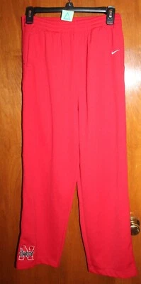 NIKE TEAM Boys Large (16-18) TEARAWAY PANTS (red w/ snaps; Nebraska Huskers) EUC - Image 1 of 2