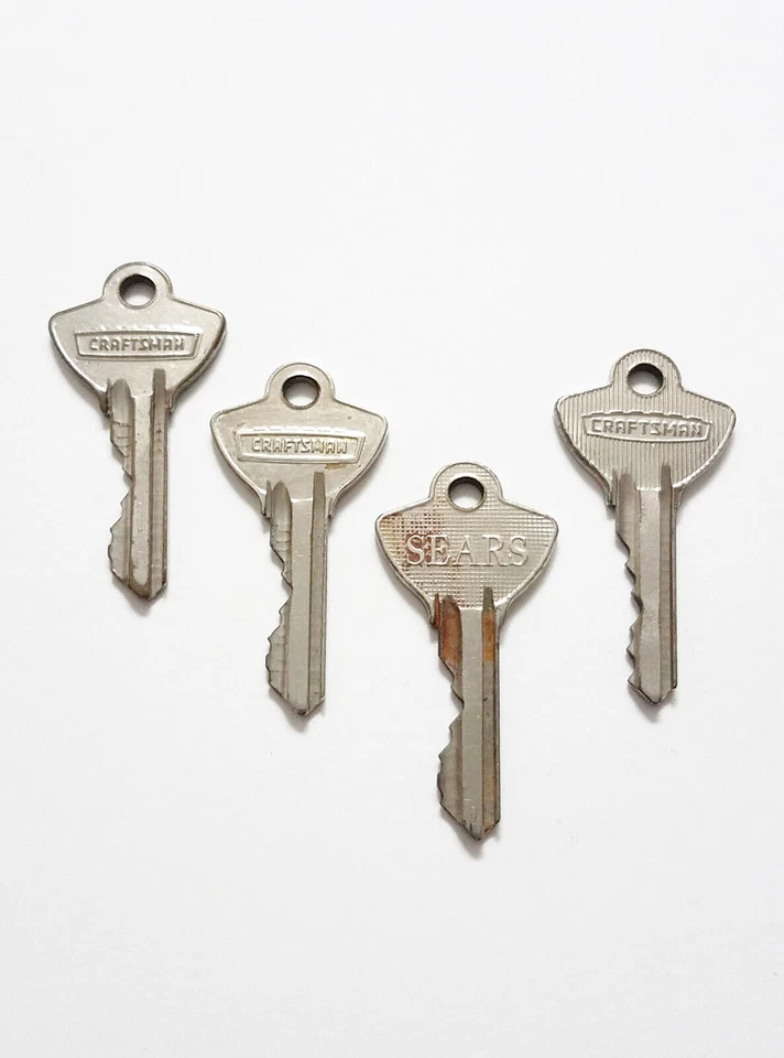 (4) Vtg Original CRAFTSMAN Keys For Old Tool Box Padlock Storage Cabinet - Image 1 of 4
