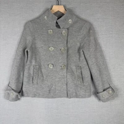 Chaqueta tejida de lana J.Crew para mujer talla M doble botonadura gris Foto 1 de 4