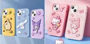 SANRIO Silicon Case for iPhone 14_Hello Kitty / My Melody / Kuromi / Pompompurin - Picture 1 of 9