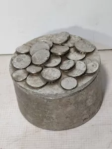 4” Round Decorative “Money Tree Seeds” Storage Box, 4" diameter x 3" tall - Picture 1 of 7