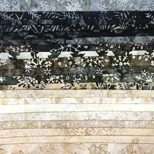 Lunn Fabric Batiks Stash Builder 20 Fat Quarters 100% Cotton FQ Black Beige #906 - Picture 1 of 3