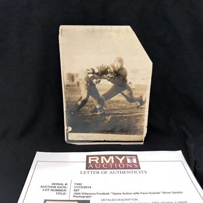 1904 VILLANOVA FOOTBALL SILVER GELATIN ORIGINAL 5X7  PHOTO VINTAGE Type 1b +COA - Image 1 of 4