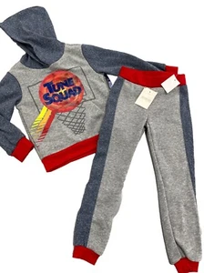 NWT - WB Space Jam 2 piece Boy’s Tune Squad Hoodie & Jogging Pants Outfit Size 4 - Picture 1 of 6