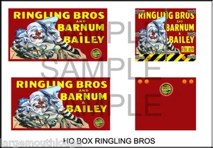 SET DI DECALCOMANIE PERSONALIZZATE HO SCALA 1:87 UNICO METALLO CLASSICO RINGLING BROS CIRCO - Foto 1 di 1