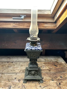 Antique Hinks Oil Lamp Brass Base Victorian Hinks & Son's 1860s - Picture 1 of 7