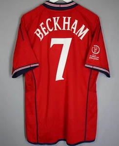 ENGLAND 2001 2002 2003 AWAY FOOTBALL SHIRT JERSEY UMBRO XL WORLD CUP #7 BECKHAM - Picture 1 of 11