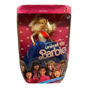 1989  #1920 Barbie UNICEF Doll Blonde Special Edition New in Box Vintage damaged - Picture 1 of 5