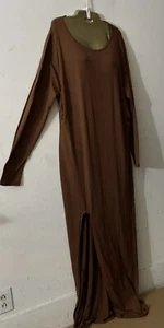 vestido moda nova, 2x, marrón, manga larga, maxi, body Con - Imagen 1 de 1