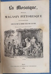 1845 La Mosaique Magasin Pittoresque rivista illustrata libro antico - Foto 1 di 10