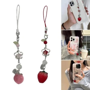 Strawberry/Peach Phone Charm Straps Key Hangings Pendants Bag Decoration - Zdjęcie 1 z 11