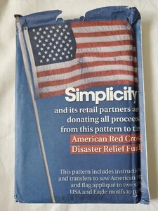 Bandiera USA SIMPLICITY 0676 2 misure, applicazioni bandiera e motivo aquila modello di trasferimento - Foto 1 di 2