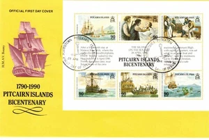 Pitcairn Islands 1989 Bicentenary souvenir sheet on official First Day Cover - Picture 1 of 1