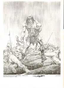 1975 NEAL ADAMS ART SIGNED CONAN THE BARBARIAN ORIGINAL PRINT MARVEL COMICS HERO - Picture 1 of 1