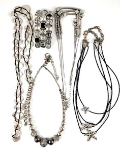 Brazalete 5 Collares Chico's Plata Negro Estrás - Imagen 1 de 17