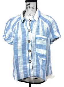 We The Free People Large Size Top Blue White Stripes NWT $98 - Picture 1 of 10