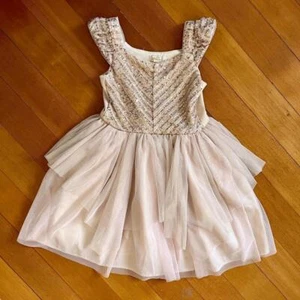 Zenzii Girl's Sequined Fairy Ruffle Formal Cotton Dress, Size 6/7 (Kids) - Picture 1 of 6
