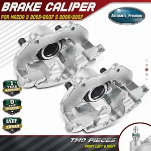 2x Brake Caliper w/ Bracket for Mazda 3 2005-2007 5 2006-2007 Front Left & Right - Picture 1 of 8