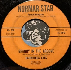 HARMONICA FATS Funk Blues 45 Granny in the Groove b/w Your Mouth Stuck Out - Picture 1 of 2