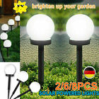 2/8er LED Solar Gartenleuchte Kugel Set Solarleuchte Außen Garten Lampe Leuchte