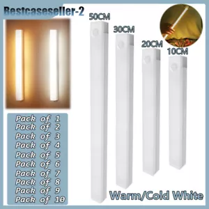 Strip Night Light LED PIR Motion Magnetic Rechargeable Cabinet Closet Lamp 1-10P - Picture 1 of 8