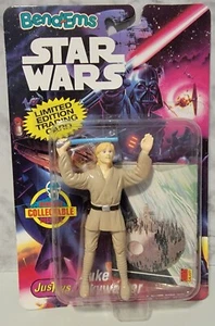 Tarjeta coleccionable Star Wars BendEms Luke Skywalker rara burbuja cuadrada LE Topps 1993 - Imagen 1 de 2