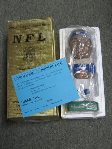 Sam Inc Marshall Faulk Bobblehead Indianapolis Colts Numbered ORIGINAL BOX AND C Cover