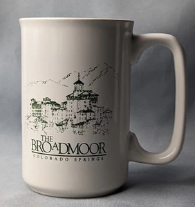 The Broadmoor Resort Hotel Mug M Ware China Colorado Springs Green White - Picture 1 of 10