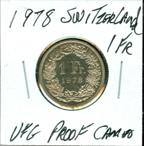 1978SWITZERLAND 1 FRANC ULTRA FINEST PROOF CAMEO   . - Picture 1 of 2