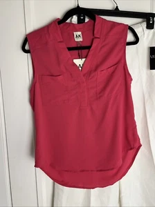 NWT Women's Sz Petite Small Anne Klein Pink Sleeveless Stretch Pockets - Picture 1 of 6