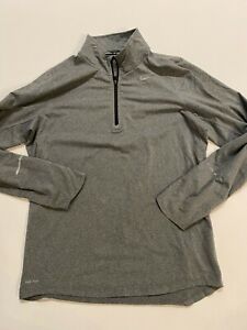 Nike Jacket Men's Small 1/4 Zip Track Running Gray Pullover