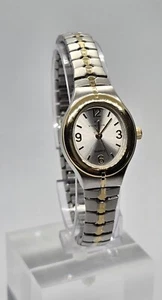 VP Veiwpoint Analog weißes Zifferblatt Armbanduhr silber & goldfarben Erweiterungsband - Bild 1 von 12