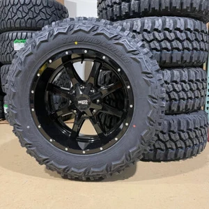 20x10 Moto Metal MO970 Black Wheels Rims 35" MT Tires 6x5.5 Dodge Ram 1500 TRX - Picture 1 of 8