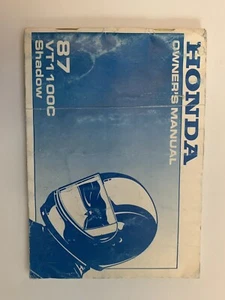 Honda OEM Owner’s Manual 87 VT1100C Shadow, 1987. 256. - Picture 1 of 11
