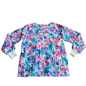 Vintage Christina's Sz L Multicolor Printed Animal Nurse Scrubs - Picture 1 of 6
